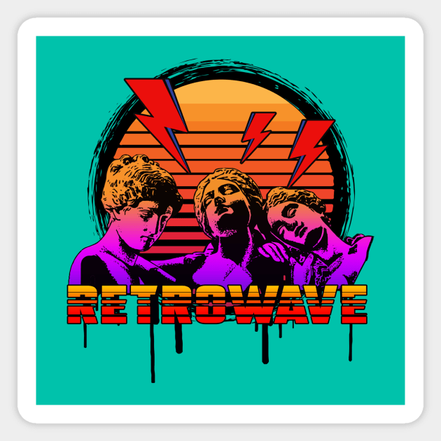 RETROWAVE V.3 Sticker by theanomalius_merch